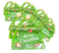 Christmas Bags 10PCS Zipper Design Mini Christmas Tree Treat Bags Transparent Party Favor with Handle for Candy Cookies Biscuits Small Presents
