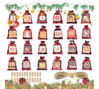 Christmas Bags 2024 - Christmas Drawstring Gift Bags | 24 Days Countdown Calendar: Christmas Countdown Calendar, Count Calendar