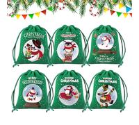 Christmas Bags 6 Piece Drawstring Storage Containers