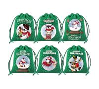 Christmas Bags, 6-Piece Storage Containers with Drawstring | Fabric Christmas Bags for Parties, Birthdays, Sweets, , Children, Weddings and