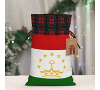 Christmas Bags Drawstring Candy Snack Bag Presents Wrap, Flag of Tajikistan Print Holiday Sacks Treat Pouches