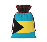 Christmas Bags Drawstring Candy Snack Bag Presents Wrap, Flag of the Bahamas Print Holiday Sacks Treat Pouches