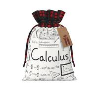 Christmas Bags Drawstring Candy Snack Bag Presents Wrap, Math Geometry Geek Calculus Print Holiday Sacks Treat Pouches