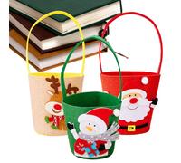 Christmas Bags for Sweets - 3 Pieces Festive Gift Bags, Non-Woven Gift Bags for Candy Chocolate Biscuits - Occasion Winter Holiday Festival Delights