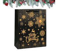 Christmas Bags - Reusable Foldable Tote, Candy Paper Bags with Handle, Portable Holiday Shopping Bag | Perfect for Candy, Goodies, Grocery, Pastries, Chocolate, Jewelry | Gift Bag for Kids, Teens, Adu