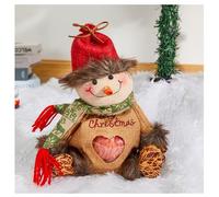Christmas Bags Zipper Design, Christmas Doll Gift Bags, Can Hold 500g Apples, Large Fabric Gifts Bags, Reusable Christma Bag for Presents Candy Fruit and Festival (Snowman)