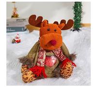 Christmas Bags Zipper Design, Christmas Doll Gift Bags, Can Hold 500g Apples, Large Fabric Gifts Bags, Reusable Christma Bag for Presents Candy Fruit and Festival (Elk)