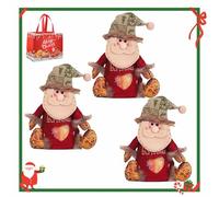 Christmas Bags Zipper Design for Gifts Apples Candy, Christmas Zipper Gift Bags, Reusable Fabric Storage Bags for Candy, For Candy, Apples (3PCS-A)