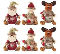 Christmas Bags Zipper Design, Reusable Zipper Gift Bags, 3D Doll Decoration Gifts, Candy Bags for Gifts Snowman Gift Bags Christmas Doll Bags (ABC#, 2PCS)