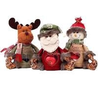 Christmas Bags Zipper Design, Reusable Zipper Gift Bags, 3D Doll Decoration Gifts, Candy Bags for Gifts Snowman Gift Bags Christmas Doll Bags (ABC#, 1PC)