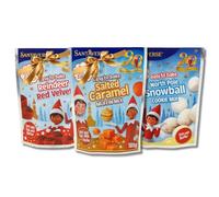 Christmas Baking Mix Bundle 3 Pack Includes Elf on Shelf Salted Caramel Muffin Mix, Reindeer Red Velvet Cupcake Mix and North Pole Snowball Cookie 180g Each - Easy to Bake Treats for Kids