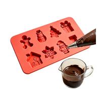 Christmas Baking Mold Silicone Cute Winter Season Mould | Gingerbread Chocolate Baking Soap Mold for Desserts Jelly Candle Kindergarten Classroom Events Red
