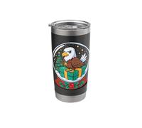 Christmas Bald Eagle Snow Globe X-Mas Eagles Stainless Steel Insulated Tumbler