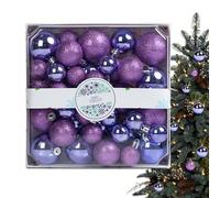 Christmas Ball: 44 Pieces of Glitter Tree Decorations, Set of Colourful Assorted Sizes, Glitters for Outdoors, Indoors, Tables, Paths, Fireplaces, Railing