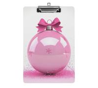 Christmas Ball Clipboard, A4 Acrylic Clipboard with Hanging Hole, Ultra-Light Clip Board - Holds 100 Sheets, Shatterproof Document Holder for Office, 12.5" X 8.5"