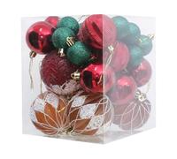 Christmas Ball Decorations Set, 36 Pieces Festive Hanging Ornaments | Shatterproof Baubles Decorations for Christmas Tree | for Outdoor Window Sills Garden Parties Patio Porch Husband