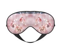 Christmas Ball Double Sided Sleep Mask, Adjustable Blackout, Silk-Like Eye Mask for Sleeping,Travel, Soft, Breathable, Lightweight Comfortable Blindfold