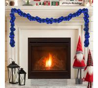 Christmas Ball Garland Blue 186cm Polystyrene Lightweight Indoor Outdoor Festive