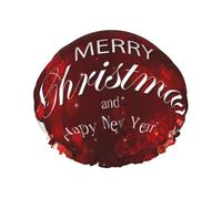 Christmas Ball Golden Bell Print Premium Double Layer Shower Cap For Women With Reusable Shower Cap For Hair - Waterproof Plastic Cap - Shower Caps For Long, Short And Curly Hairs