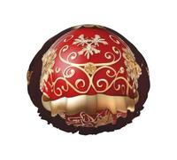 Christmas Ball Golden Bell Shower Cap Double Layers Waterproof Bath Shower Hat Reusable Elastic Hair Cap for Women Ladies Men
