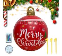 Christmas Ball Inflatable 24 Inch,Ball Christmas Decorations with Light - 16 Colors Giant Ornament for Window Garden Entryway Holiday Outside