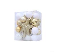 Christmas Ball Ornament Set 31Pcs Including Shatterproof Plastic Balls with Glitter Finish for Holiday and Special Occasion Decoration (gold)