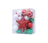 Christmas Ball Ornament Set 31Pcs Including Shatterproof Plastic Balls with Glitter Finish for Holiday and Special Occasion Decoration (Red green)