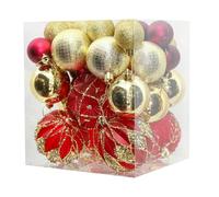 Christmas Ball Ornament Set | Colorful Baubles Pendant,Colored Christmas Tree Baubles Ornament - for Outdoor Windowsills Yard Garden Parties Patio Porch Wedding