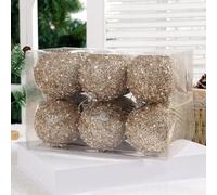Christmas Ball Ornaments 6 Foam Decorations in Rose Gold for Tree and More