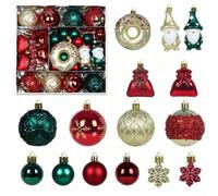Christmas Ball Ornaments 60pcs 3/6/8cm Plastic Set Seven Color Options | Includes Blue-Gold Coffee Navy Red-Green Pink-Silver Non-electronic Safe for Trees Homes Offices