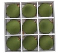 Christmas Ball Ornaments, 9PCS Green Velvet Christmas Ornaments 3.2'' Shatterproof Velvet Balls Easy Hanging Xmas for Holiday Party Green