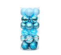 Christmas Ball Ornaments for Christmas Decoration - 6cm/24 Pcs Shatterproof Christmas Ball Ornaments Set Holiday Party Hanging Plastic Xmas Ball Pendant,Various Styles