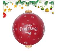 Christmas Ball Ornaments,Large PVC Red Inflatable Christmas Balls - Weather-Resistant Home Decor for Holiday Events Celebrations Porch Door Tree Patio Window Garden