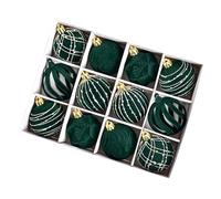 Christmas Ball Ornaments Set - 12 Tree Pendants, 2.4 Inch Ornament, Holiday Tree Decorations Soft for Garden for Outdoor Table Pathway