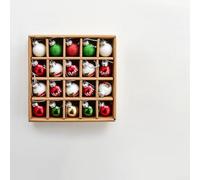 Christmas Ball Ornaments Set 16 PCS Mini Size in Rose Gold Finish with Pine Tree and Merry & Bright Patterns, Lightweight with Hanging Loops, Presented in Box Packaging (Color noel car)