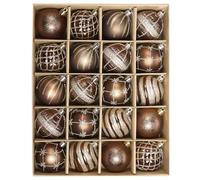 Christmas Ball Ornaments Set, 20ct 60mm Elegant Green Gold Champagne Assorted Xmas Tree Ball Ornaments, Shatterproof Christmas Tree Hanging Ornaments for Xmas Decoration (Bronze Copper&Gold)