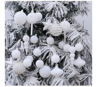 Christmas Ball Ornaments Set 24 Pieces Painted Decorations for Tree Hanging Holiday Decor in Red Green Blue Yellow Purple Pink(Green)