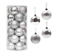 Christmas Ball Ornaments Set 24PCS 3cm Plastic Mixed Colors Tree | Includes gold silver blue green red balls Lightweight shatterproof plastic Multiple uses for party wedding and garden decor