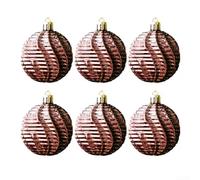Christmas Ball Ornaments Set 6CM Transparent Electroplated Hanging Decor Made with Plastic for Party and Home Celebrations (Brown)
