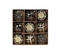 Christmas Ball Ornaments Set 9ct 3.93'' Shatterproof Plastic Christmas Tree Decorations Hanging Baubles Bulk for Xmas Holiday Party Decor(Nero)