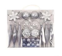 Christmas Ball Ornaments Set of 40 for Tree Decorations Made with PET Material for Holiday, Wedding, Bridal Shower and Home Use (Silver)