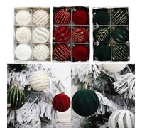 Christmas Ball Ornaments Set of 6 for Tree and Home Decoration, Featuring Hanging Loops for Easy Display at Weddings, Bridal Showers, and Seasonal Celebrations (Red)