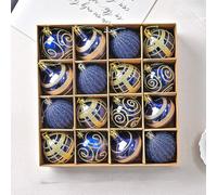 Christmas Ball Ornaments Set, Shatterproof Holiday Tree Decorations For Festive Home And Trees, Garlands, And Tables Decor, 16Pcs (XM0016S - blue blue)