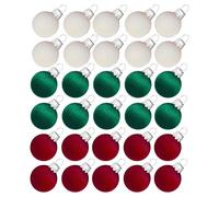 Christmas Ball Ornaments, Shatterproof Tree Ornaments Flocking Balls Set, 30 Pieces Christmas Decorations, Romantic Event Enhancements for Holiday Indoor Outdoor Yard Garden Wedding, 200g