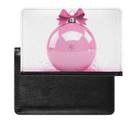 Christmas Ball Passport Holder with 3 Card Slots, Portable PU Leather Travel Wallet, Slim Protective Cover for Passport, ID, Credit Cards