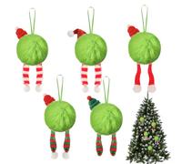 Christmas Ball, Plush Holiday Tree Ornament, Weather-Resistant Soft 2.4-Inch Green Sphere for Garden Stair Fireplace Banister Window Outdoor Pathway and Tabletop Display