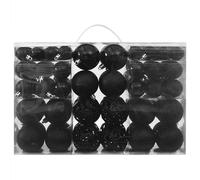 vidaXL Christmas Ball Set 100 Piece Black Xmas Tree Ornament Decoration Set