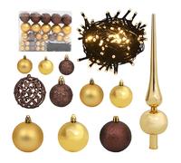 Christmas Ball Set with Peak&150 LEDs Decor 61/120 Piece Multi Colours vidaXL