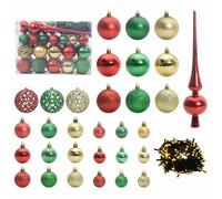 Christmas Ball Set with Peak&150 LEDs Decor 61/120 Piece Multi Colours vidaXL