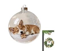 Christmas Ball - Shatterproof Clear Hanging Decoration Glass Dog Pendant | Puppy Christmas Tree Decoration, Memorial for Home, Bedroom, L